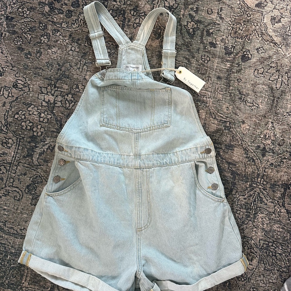 By Together Light Blue Jean Shorts Overalls